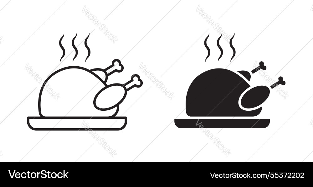 Turkey icon set in thin line for web Turkey icon set in thin line for web vector image