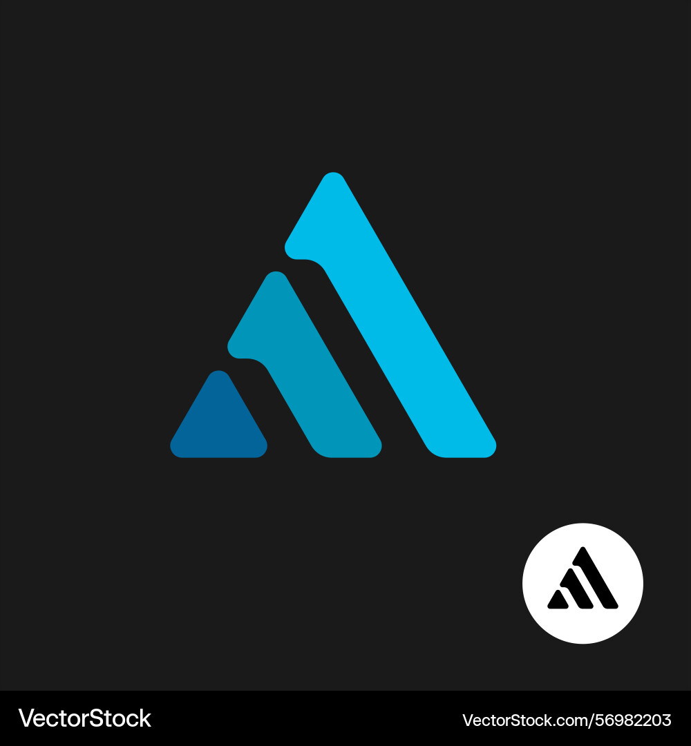 Abstract triangle logo made of parallel lines vector image