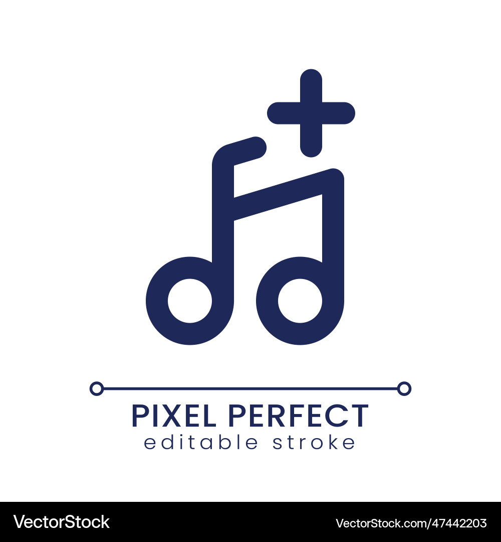 Add audio pixel perfect linear ui icon Vector Image