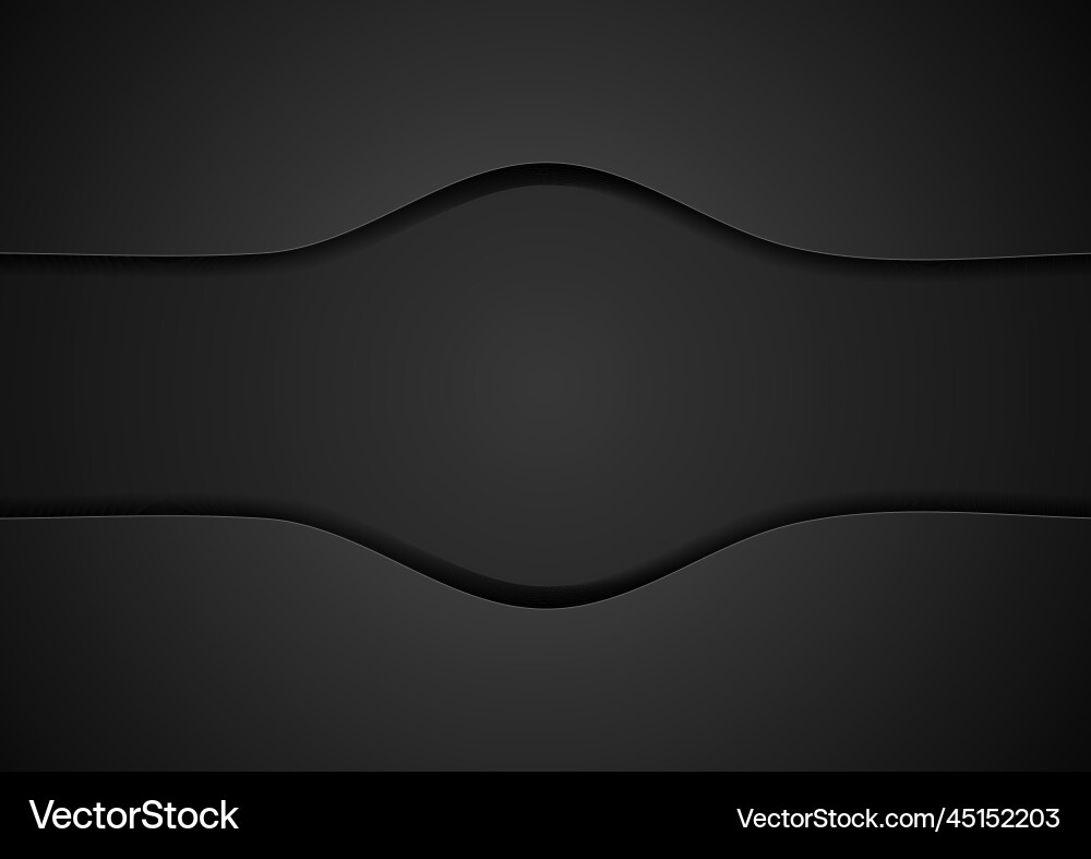 Black concept wavy abstract background Royalty Free Vector