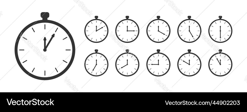 Chronometer icons countdown timer or stopwatch vector image