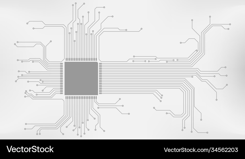 Circuit Board Technology Cpu Microprocessor Vector Image