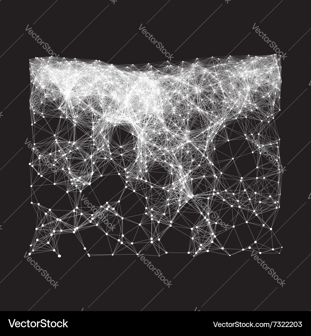 Connection structure wireframe Vector Image