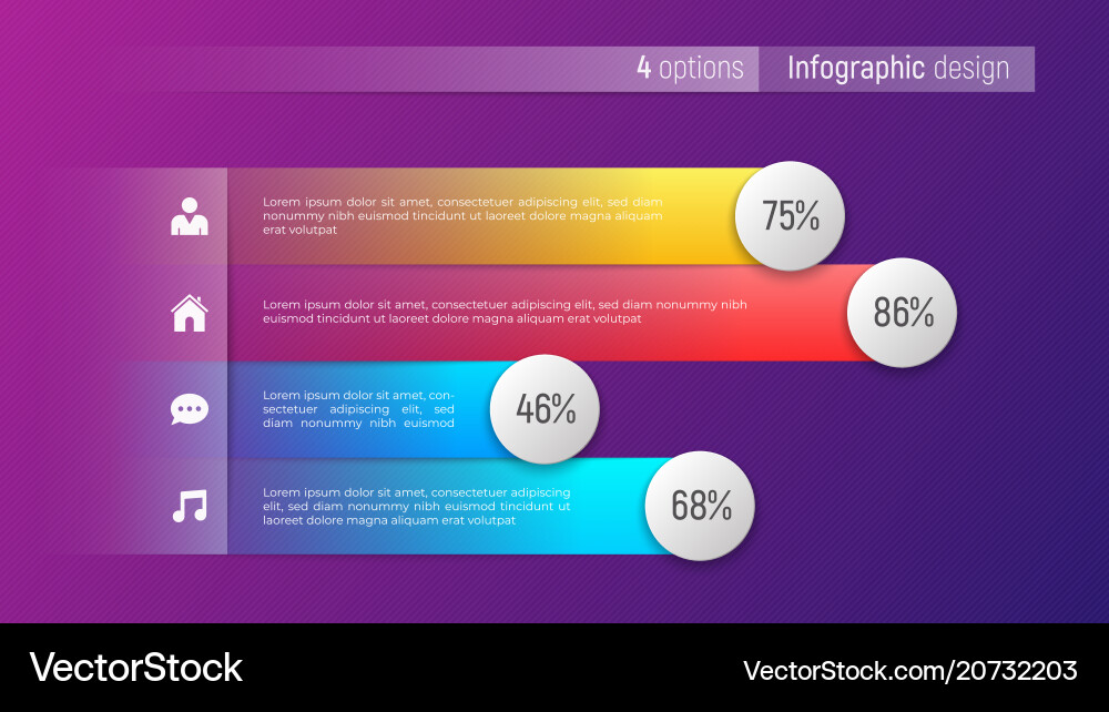 Easy editable 4 options infographic design Vector Image