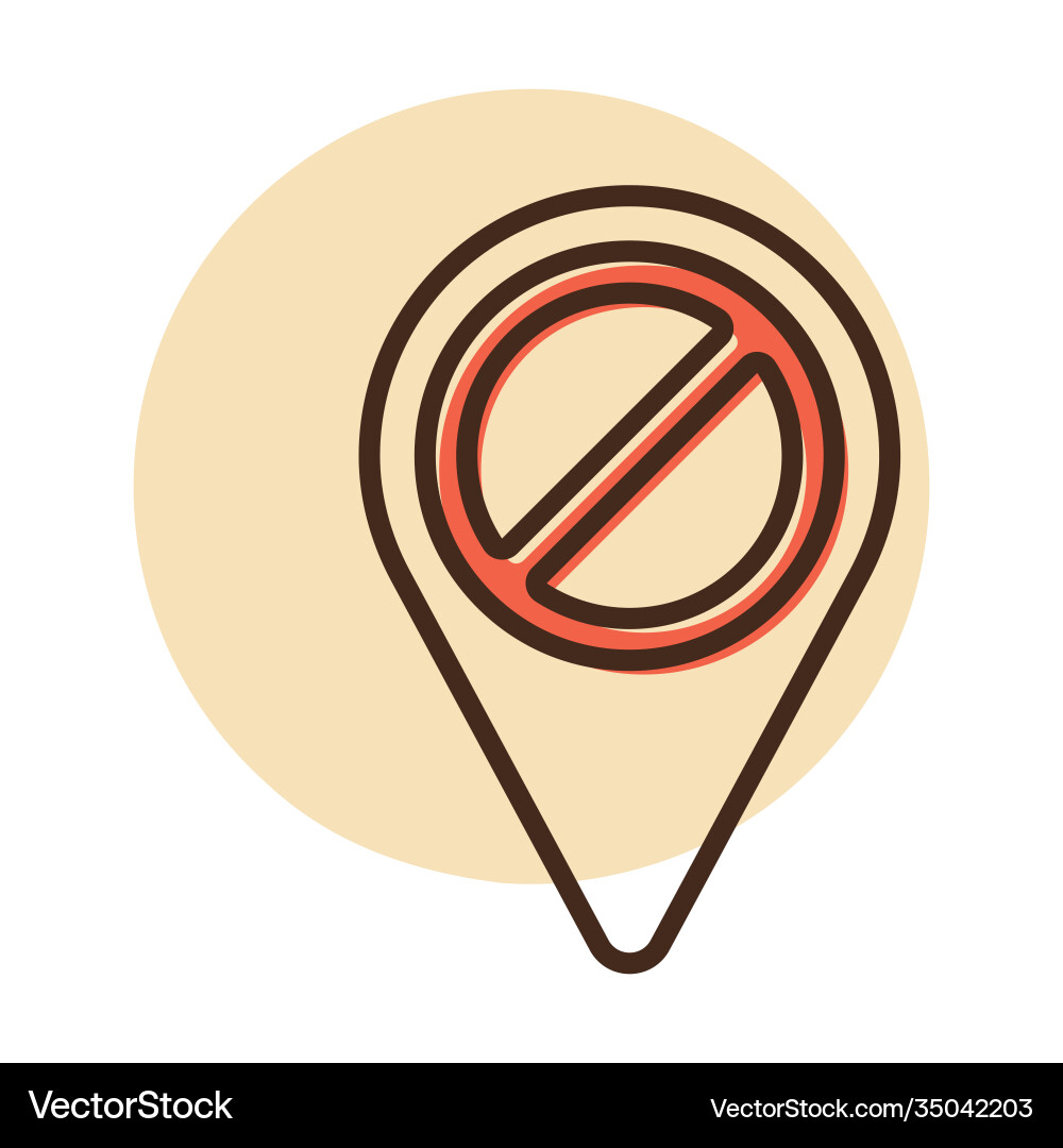 Forbidden pin map icon pointer Vector Image