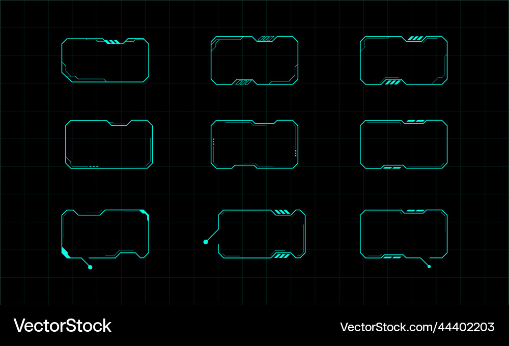 Futuristic frame design element hud abstract vector image