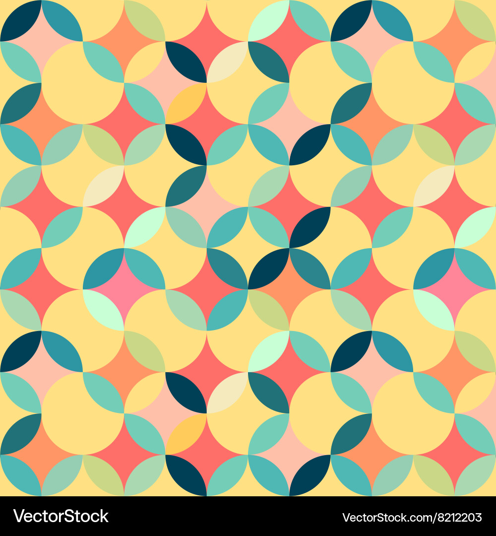 Geometric Retro Circles Pattern Vector Image