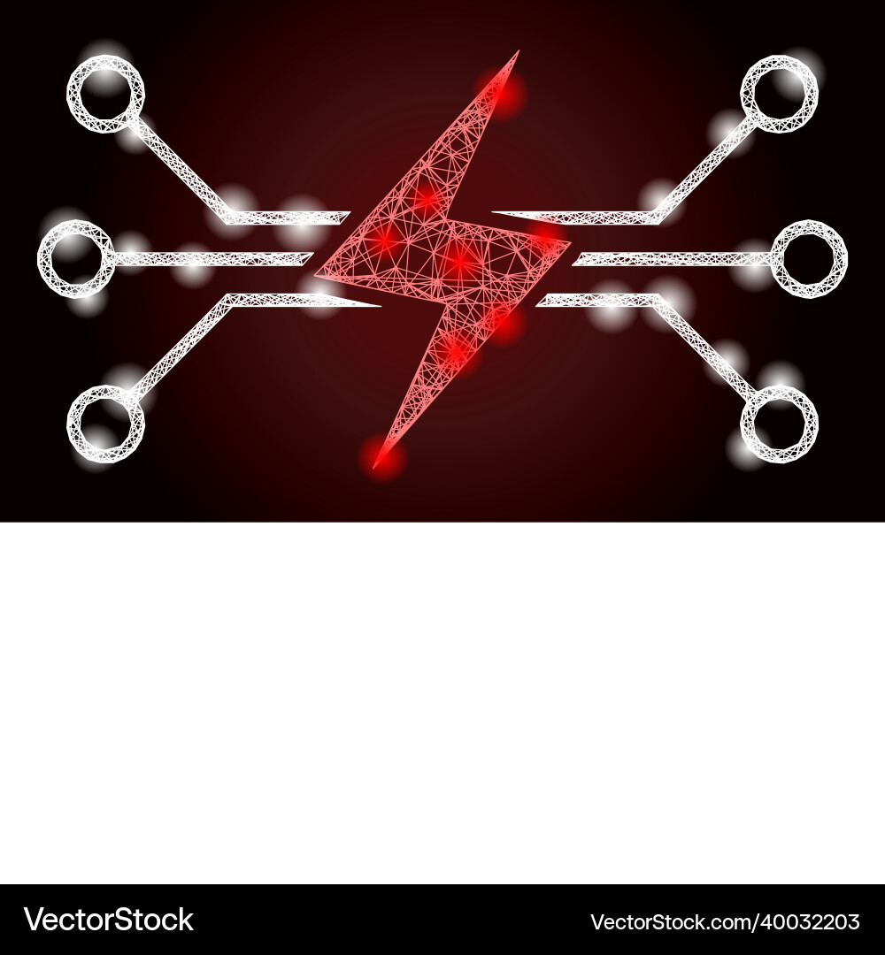 Glossy network mesh energy circuit with glare Glossy network mesh energy circuit with glare vector image