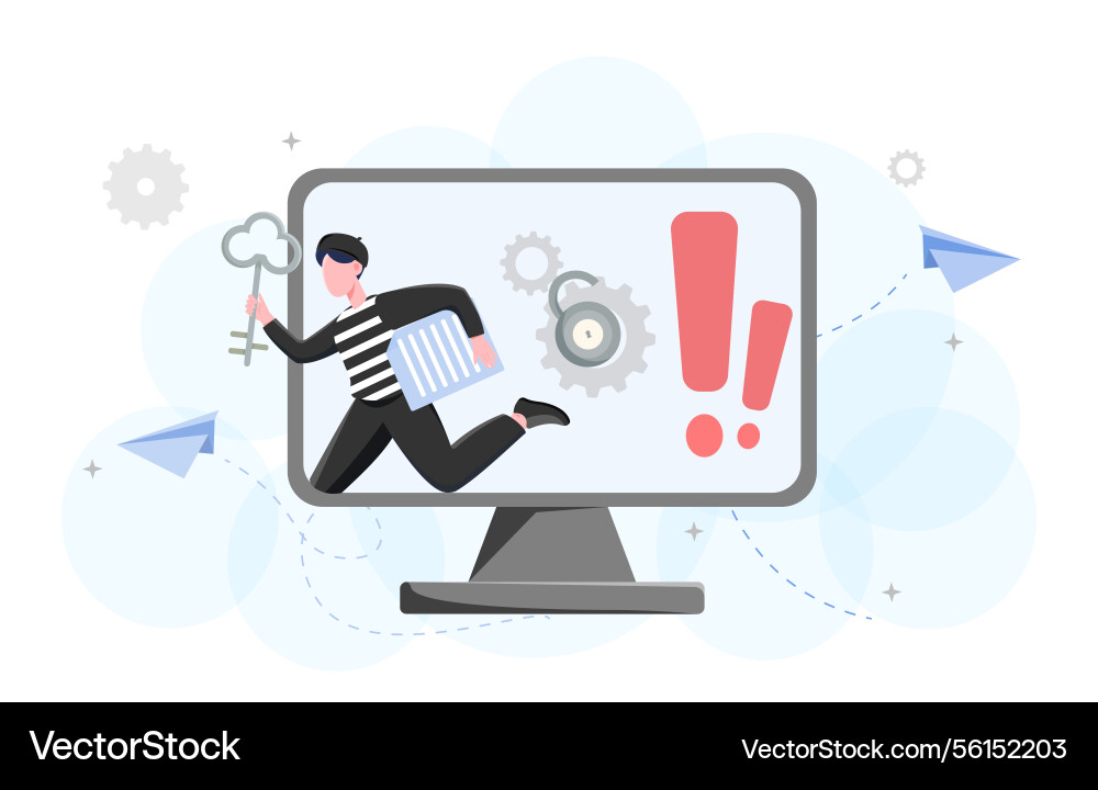 Hacker entweichen Computer-Bildschirm Konzept Hacker entweichen Computer-Bildschirm Konzept vektorbild
