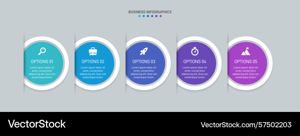 Horizontal progress bar featuring 5 arrow-shaped Vector Image
