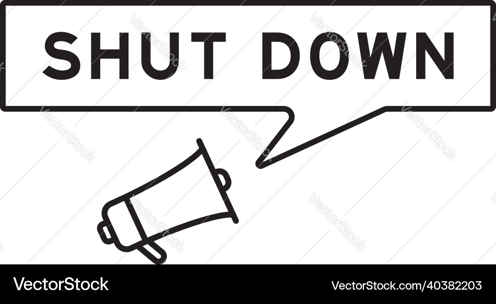 Megaphone icon with speech bubble in word shut vector image