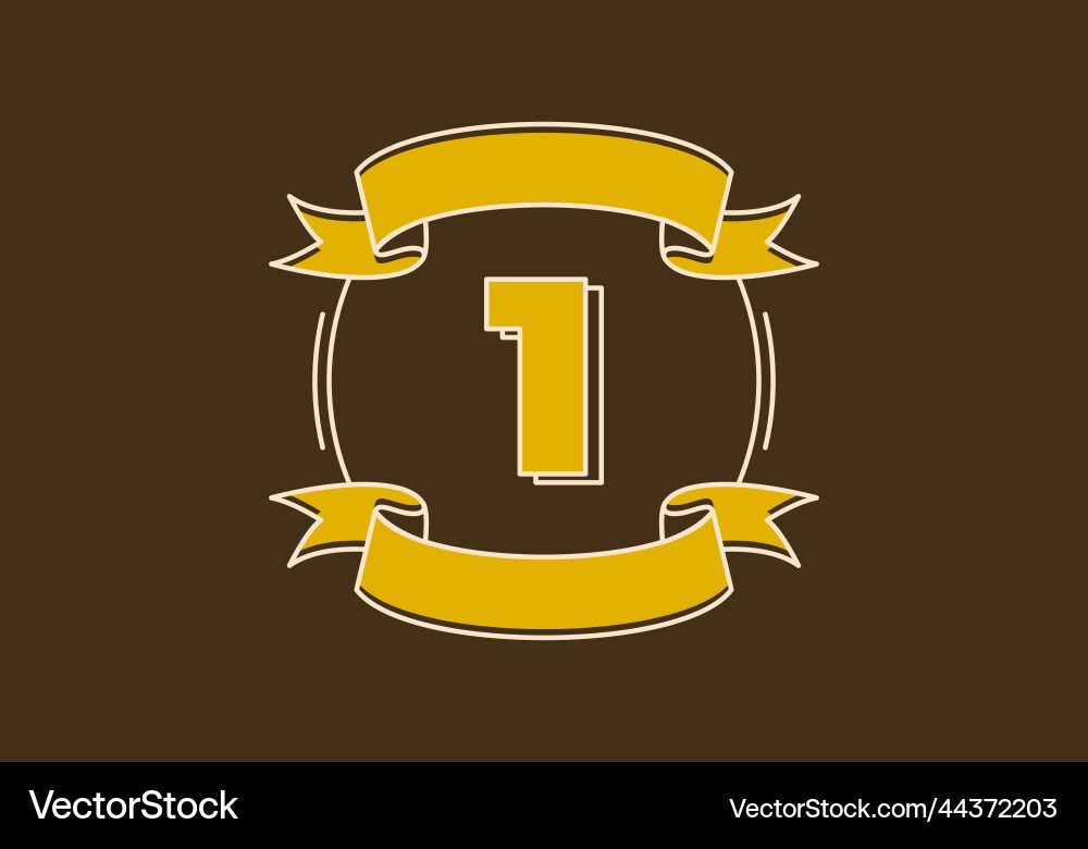 Number 1 in retro frame design Number 1 in retro frame design vector image