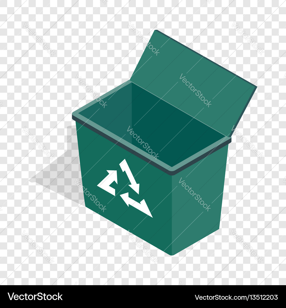 Open garbage container with recycling sign icon Open garbage container with recycling sign icon vector image