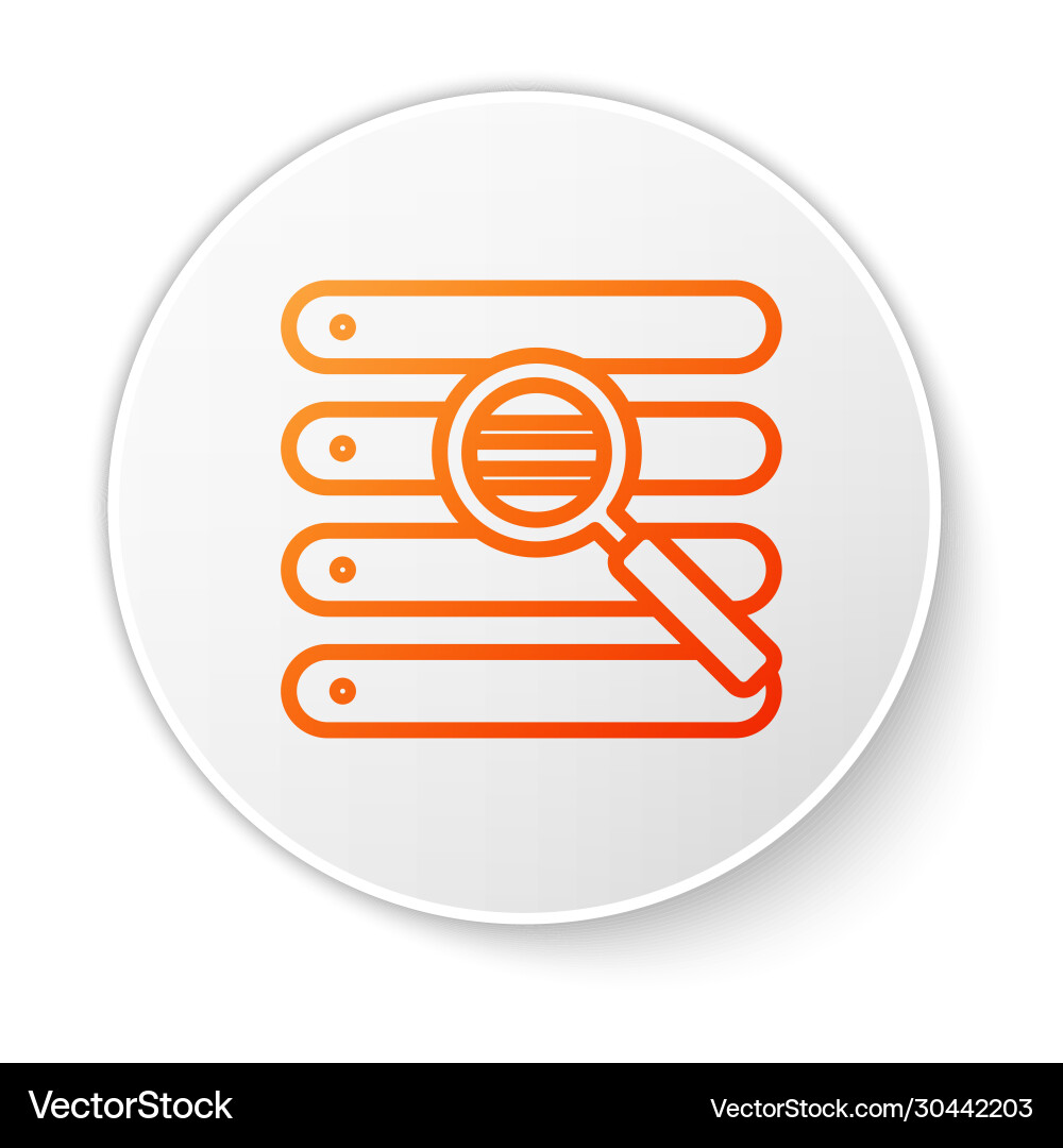 Orange line search in a browser window icon Orange line search in a browser window icon vector image