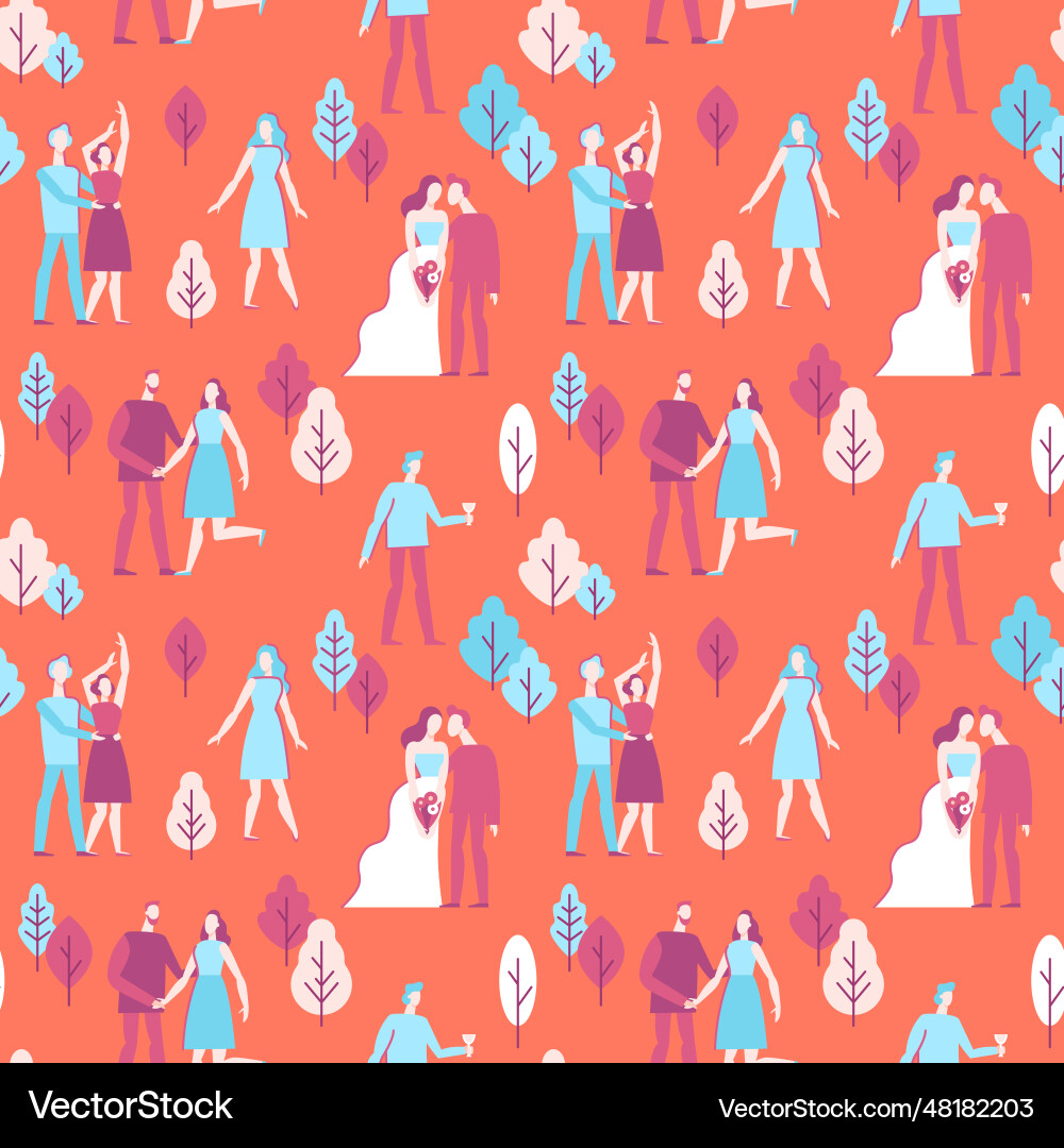 Seamless pattern in flat linear style - happy vector image