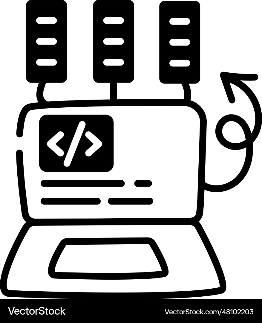 Server programming vector image