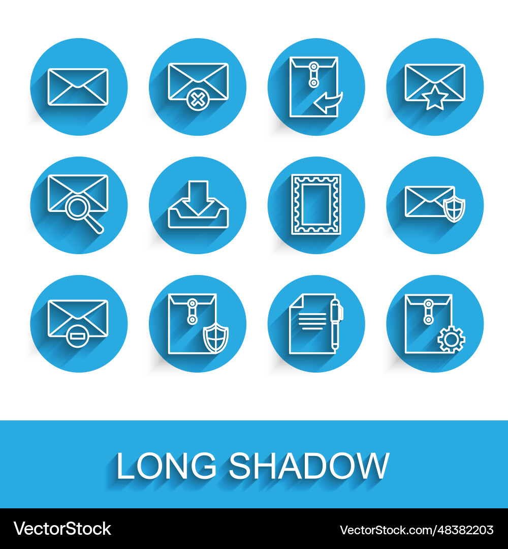 Set line delete envelope with shield Set line delete envelope with shield vector image