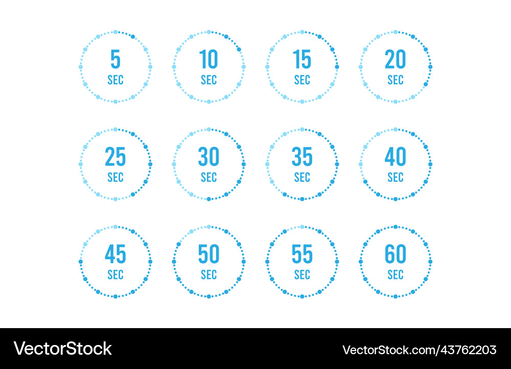 Set of timers sign icon full rotation arrow timer Set of timers sign icon full rotation arrow timer vector image