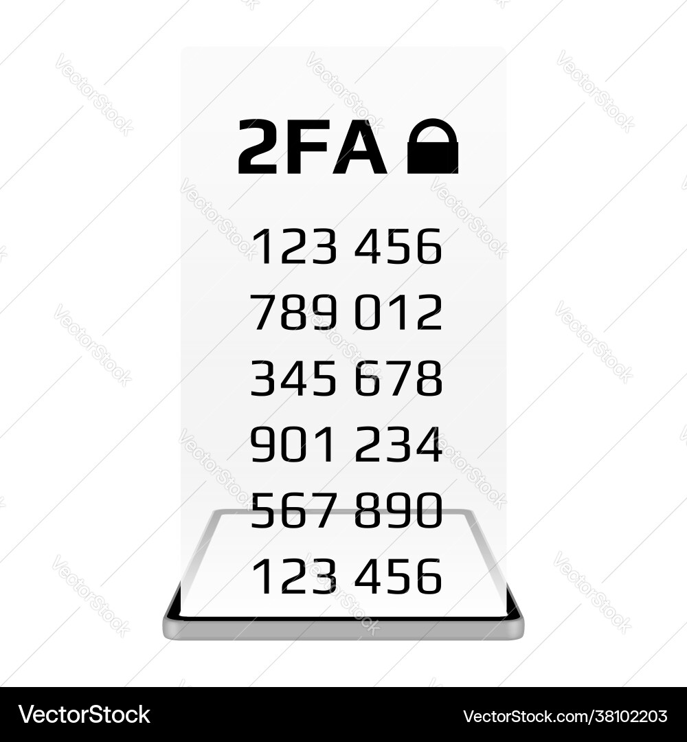 Two factor authentication 2fa concept vector image