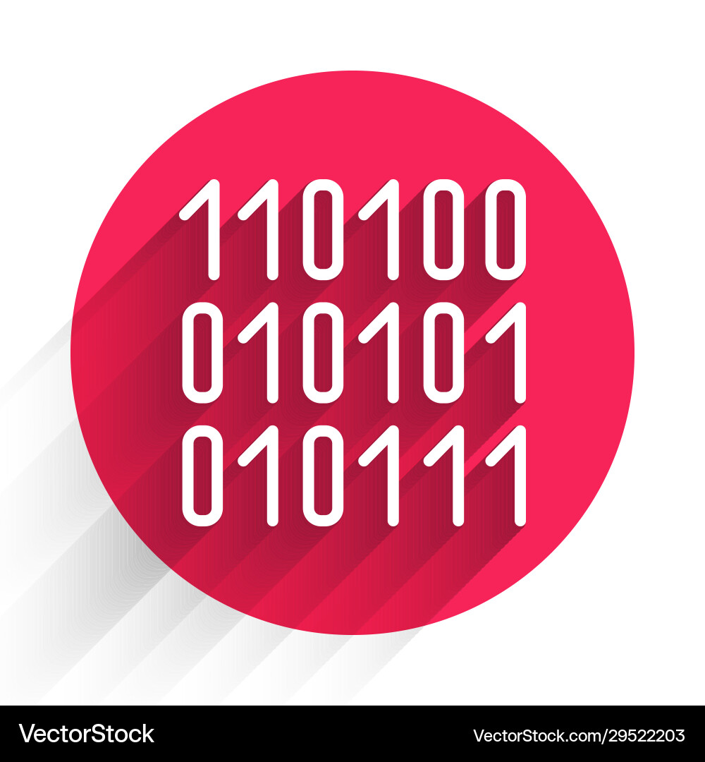 Weiße binäre Code-Symbol isoliert mit langen Schatten Weiße binäre Code-Symbol isoliert mit langen Schatten vektorbild