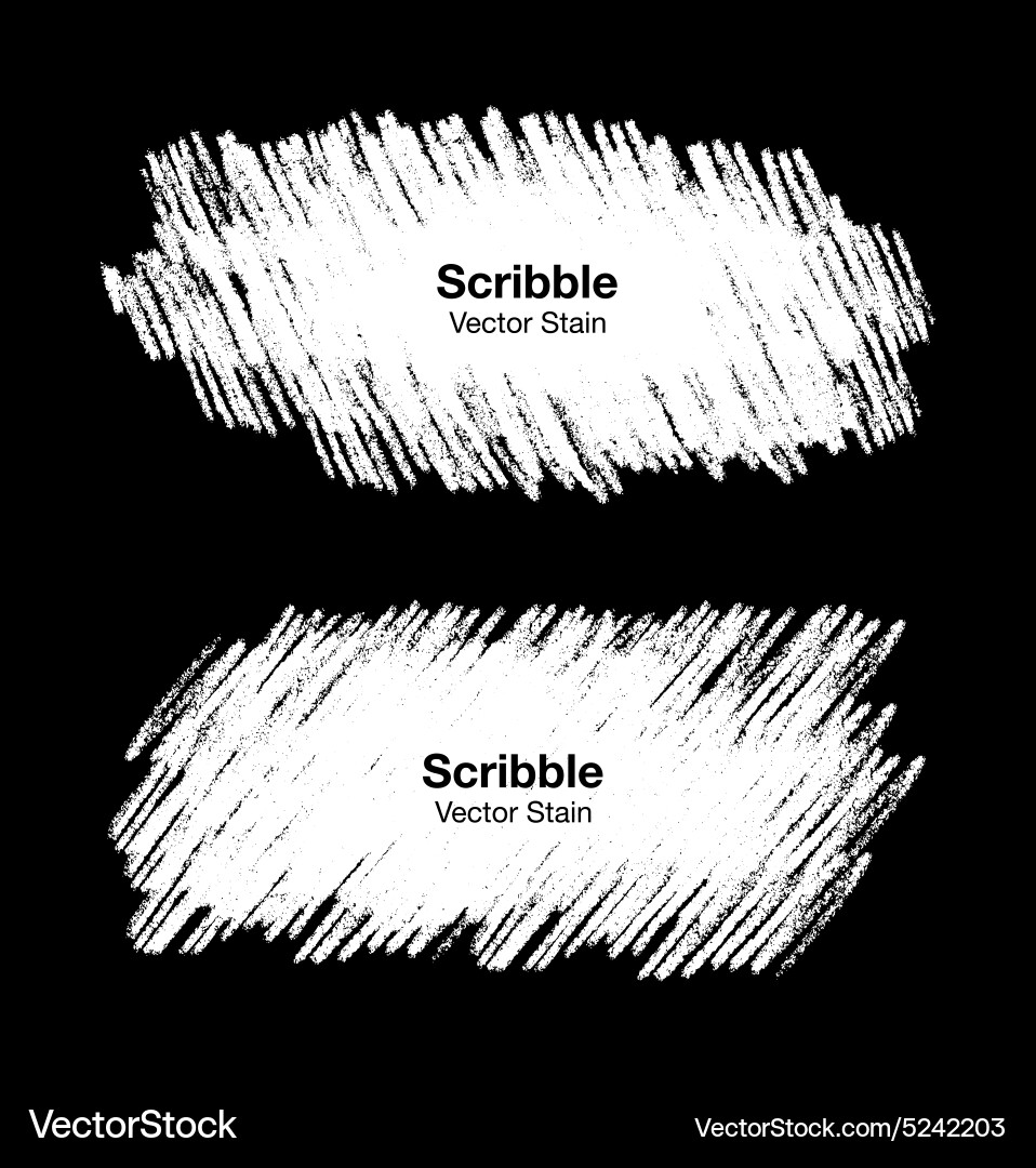 White Scribble Stain Collection Vector Image
