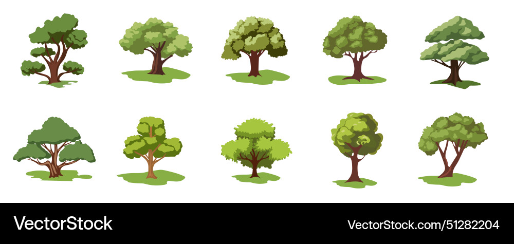 Cartoon tree set collection of trees image Cartoon tree set collection of trees image vector image