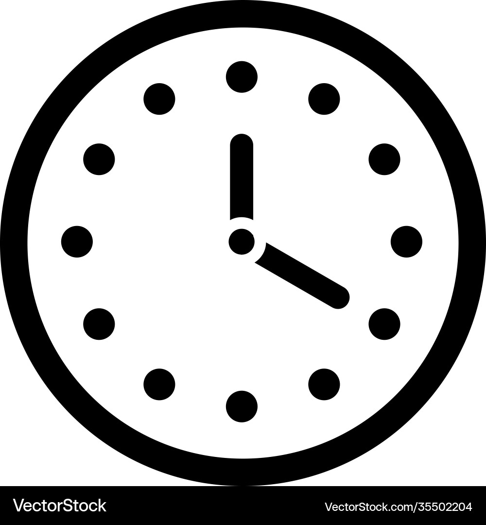 Clock gray line icon timer speed alarm vector image