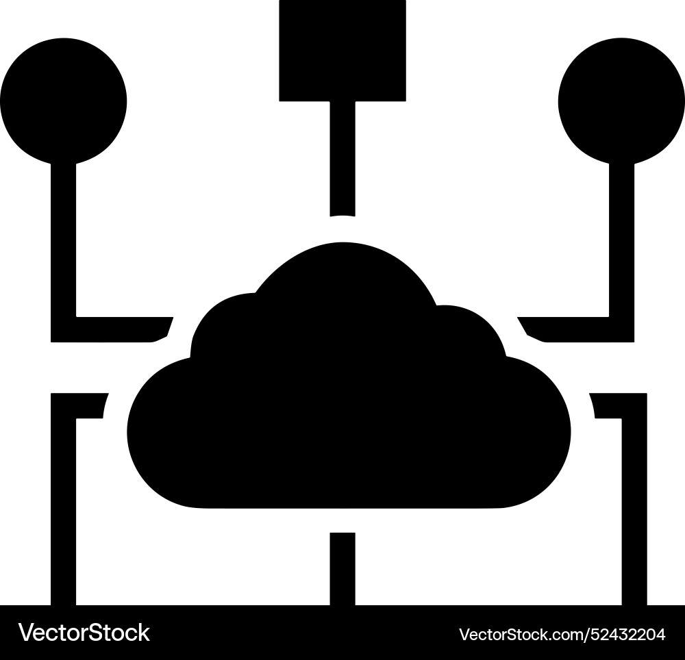 Cloud storage icon symbol image of the database Cloud storage icon symbol image of the database Vector Image