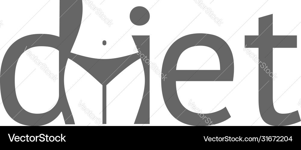 Diet word with female body Royalty Free Vector Image