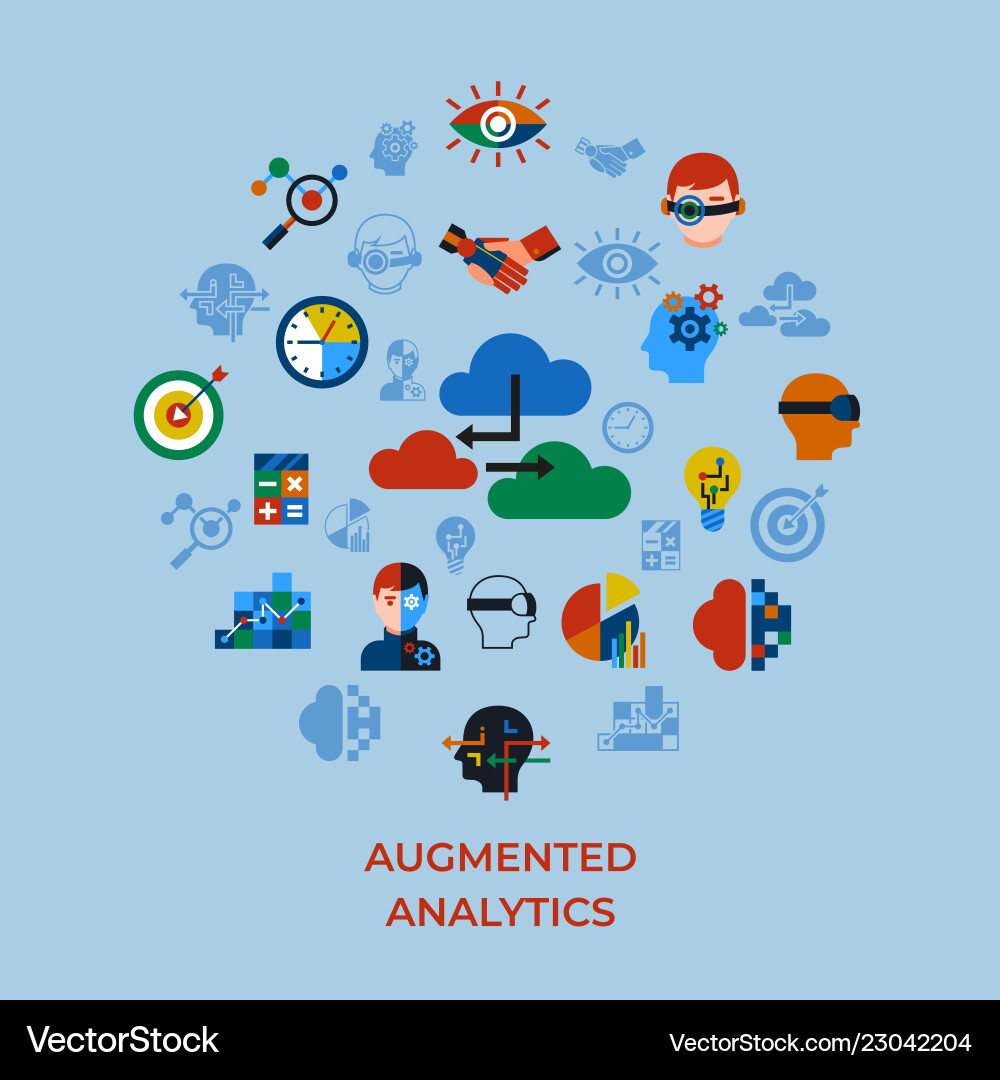 Digital augmented analytics Digital augmented analytics vector image