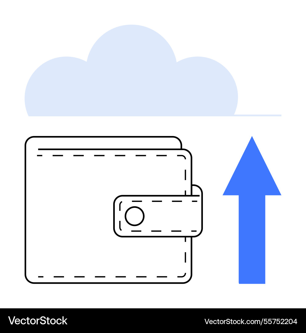 Digital wallet upload with cloud backup and data Vector Image