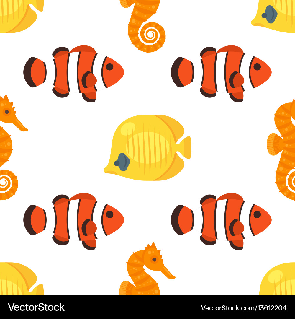 Flat style seamless pattern with red and yellow Vector Image