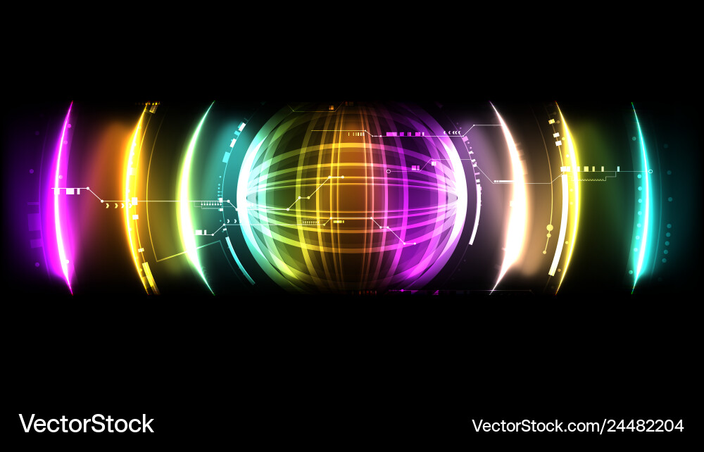 Futuristic Tech Interface - Cyber Security vector image