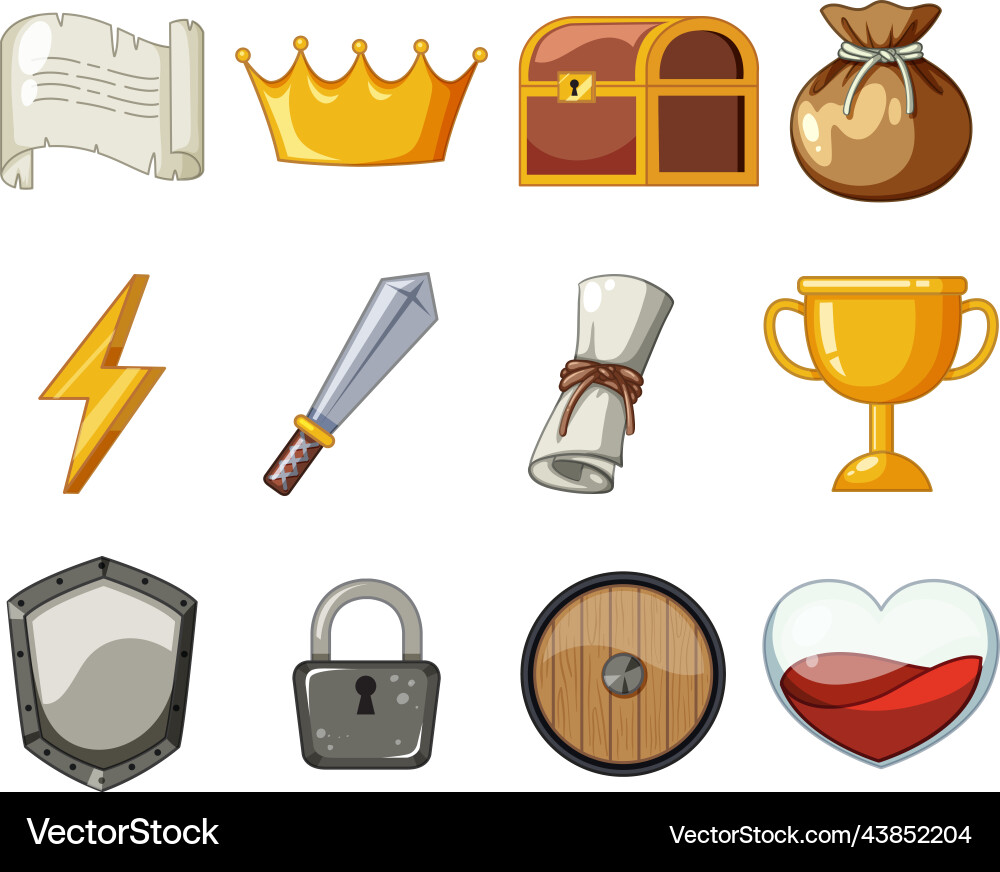 Game element template design set vector image