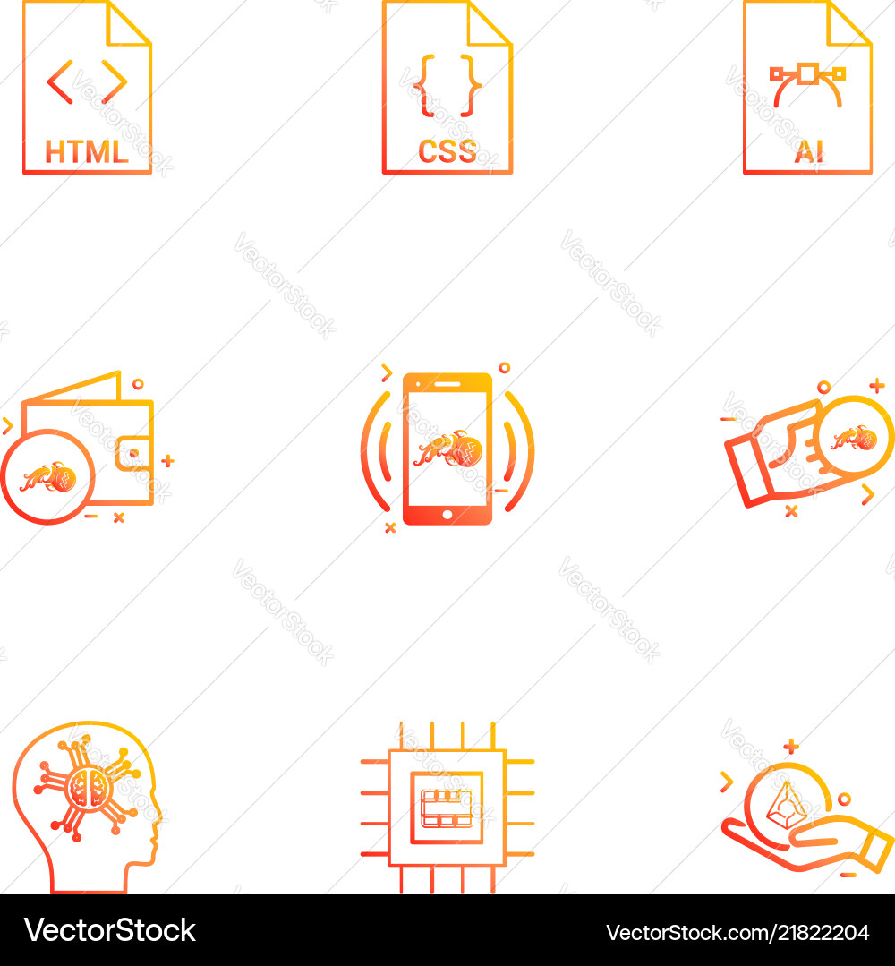 Html css ai wallet mobile crypto currency vector image