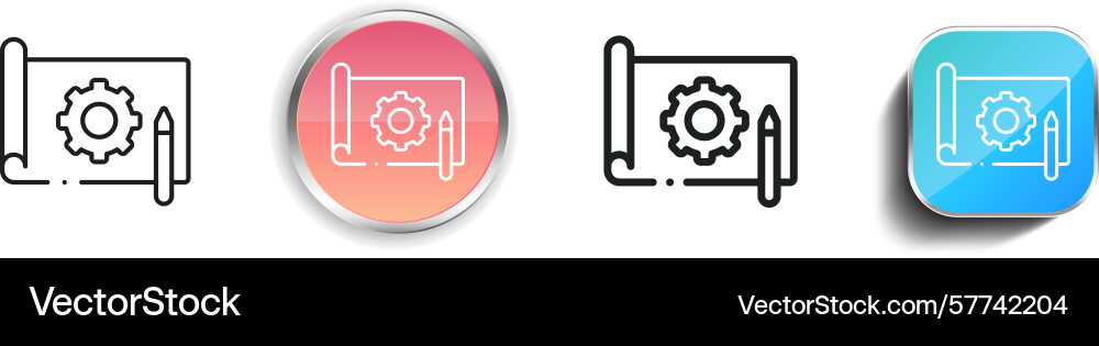 Prototype icon thin linear regular and button vector image