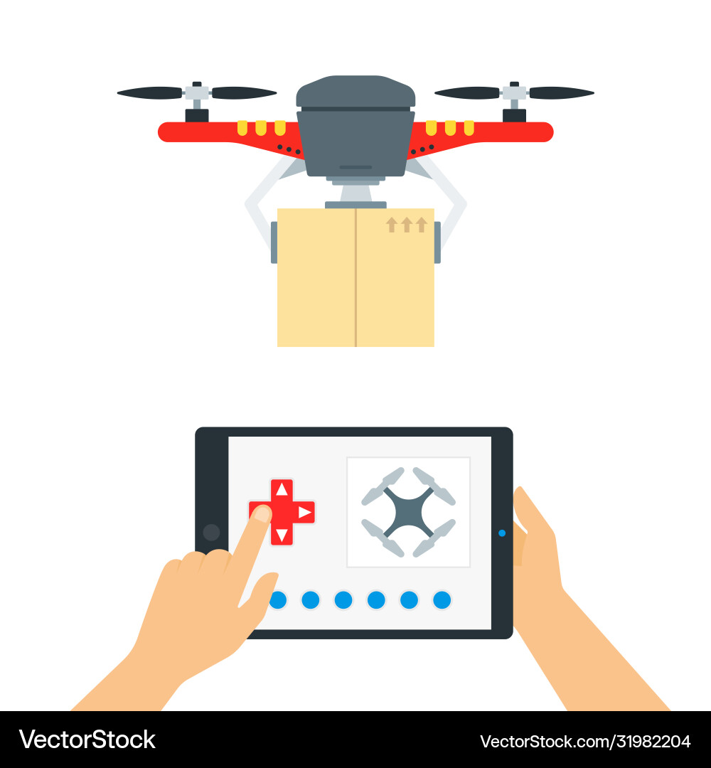 Quadrocopter control using a gadget application Quadrocopter control using a gadget application vector image