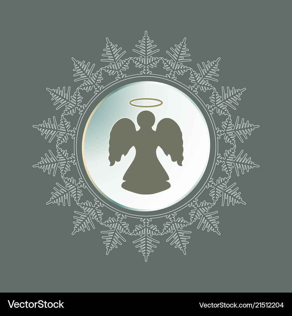 Round frame in the form of a snowflake vector image