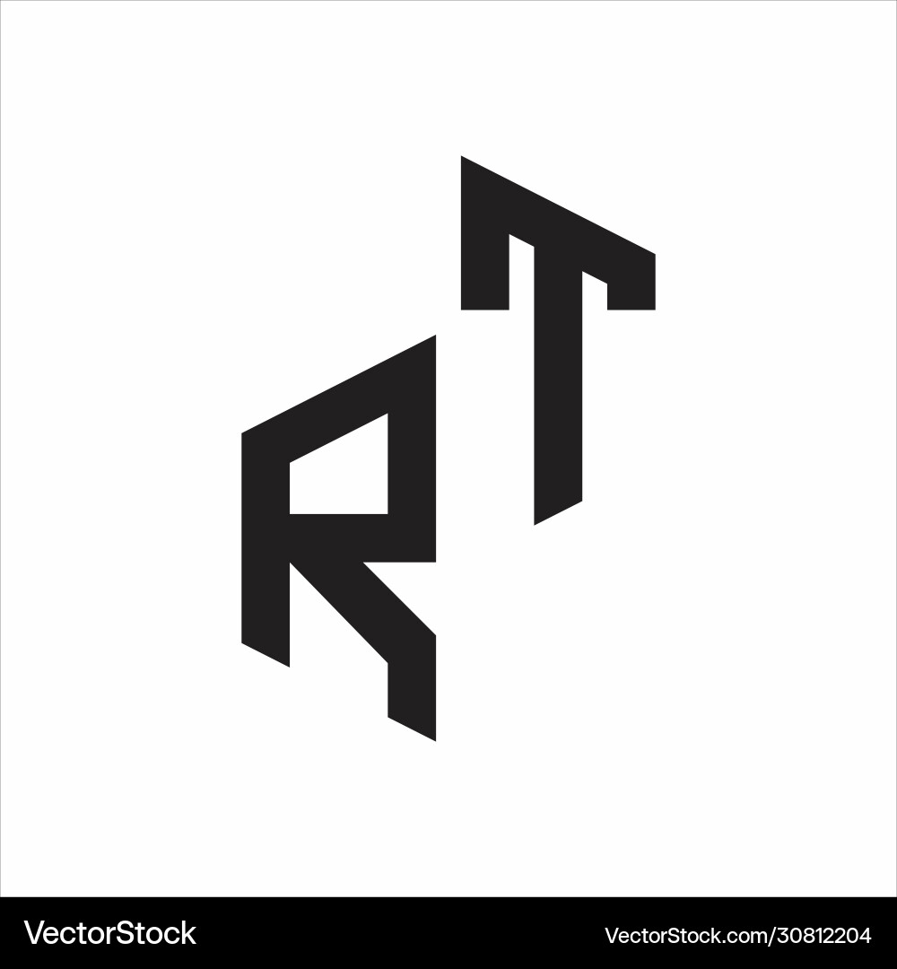 Rt initial letters logo monogram with up to down vector image