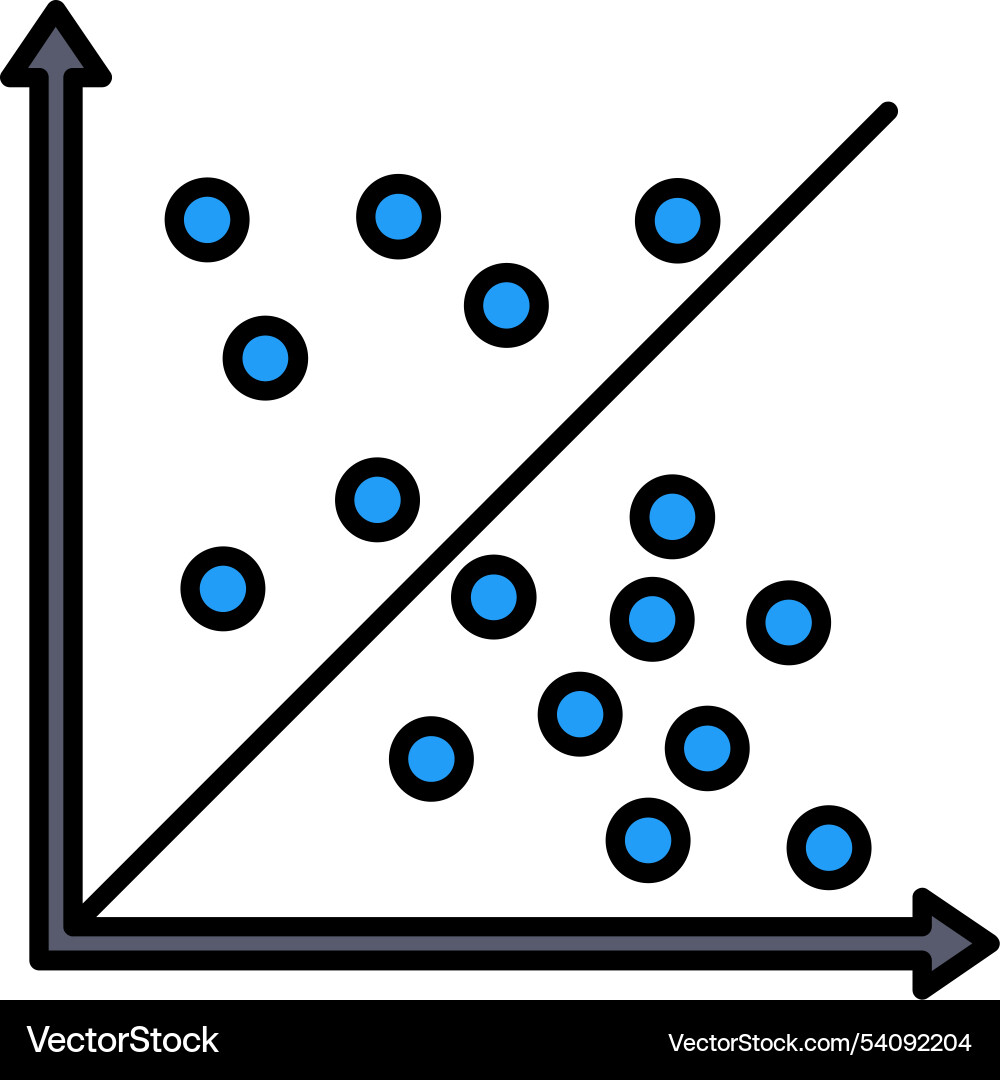 Scatter graph line filled icon design vector image