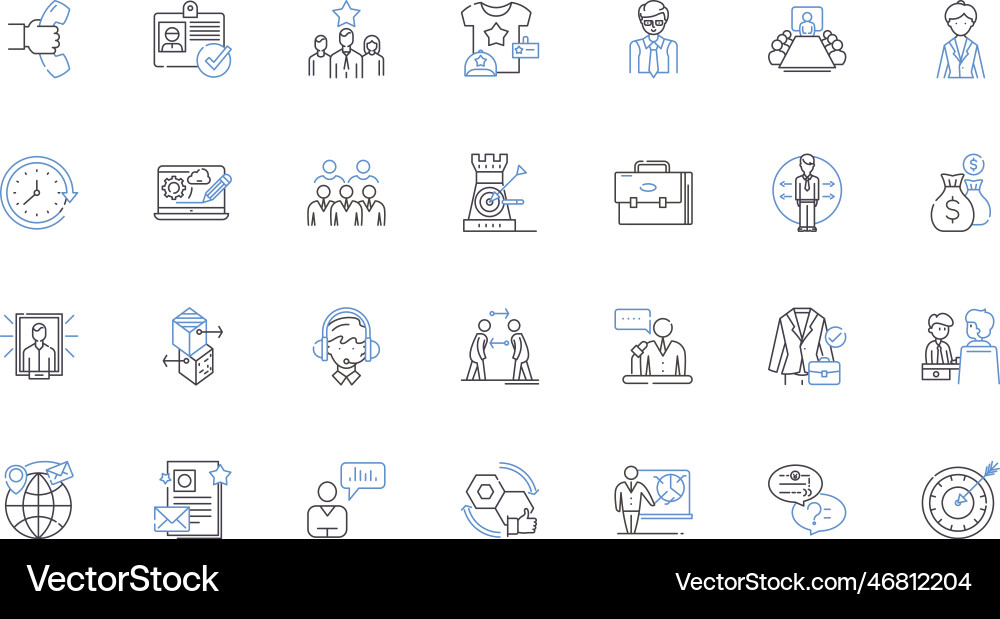 Test-driven development line icons collection Test-driven development line icons collection vector image