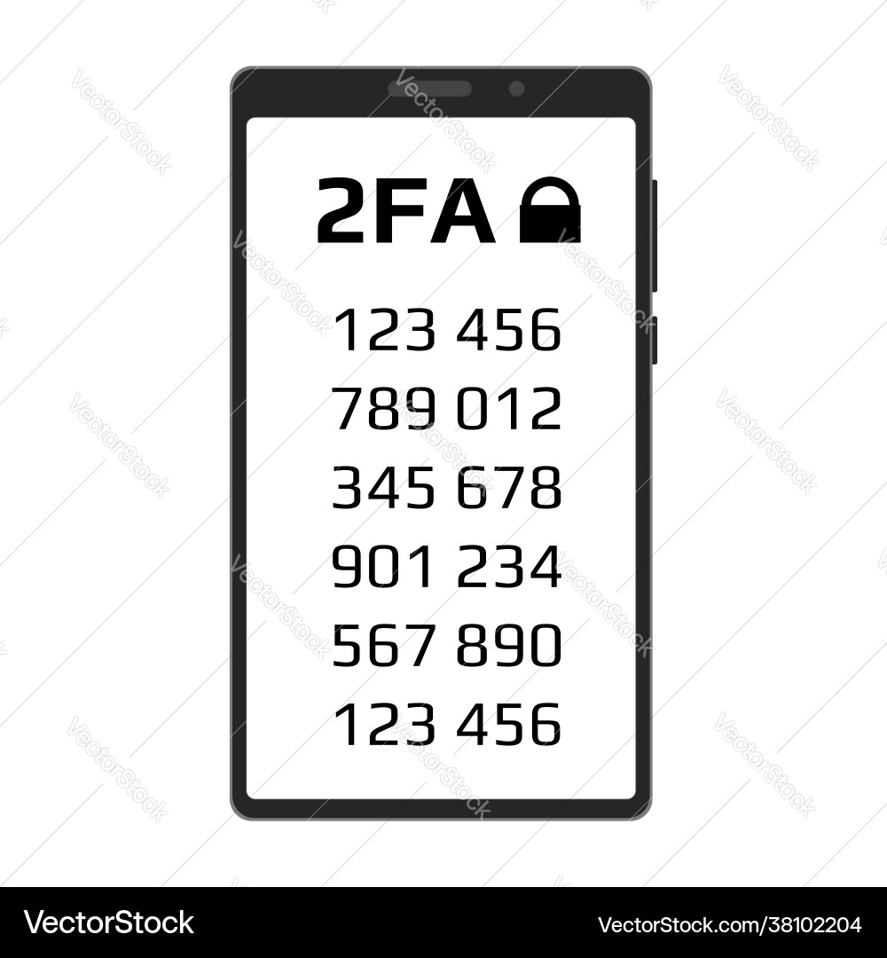Two factor authentication 2fa concept Two factor authentication 2fa concept vector image