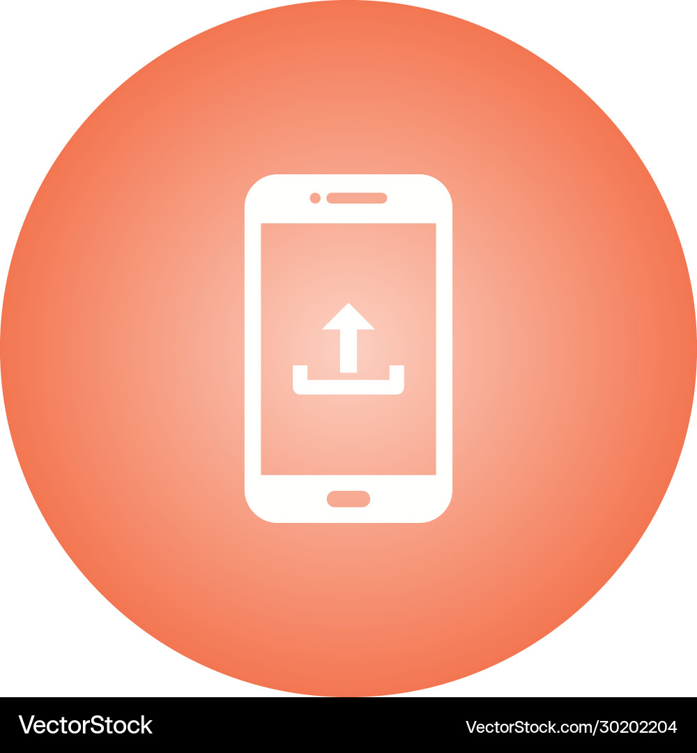 Unique upload to phone glyph icon Vector Image