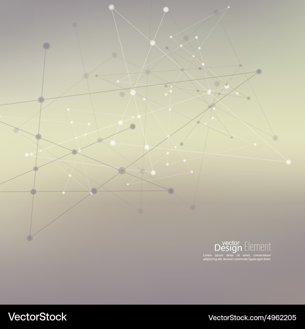 Abstract background with dots array and lines Vector Image