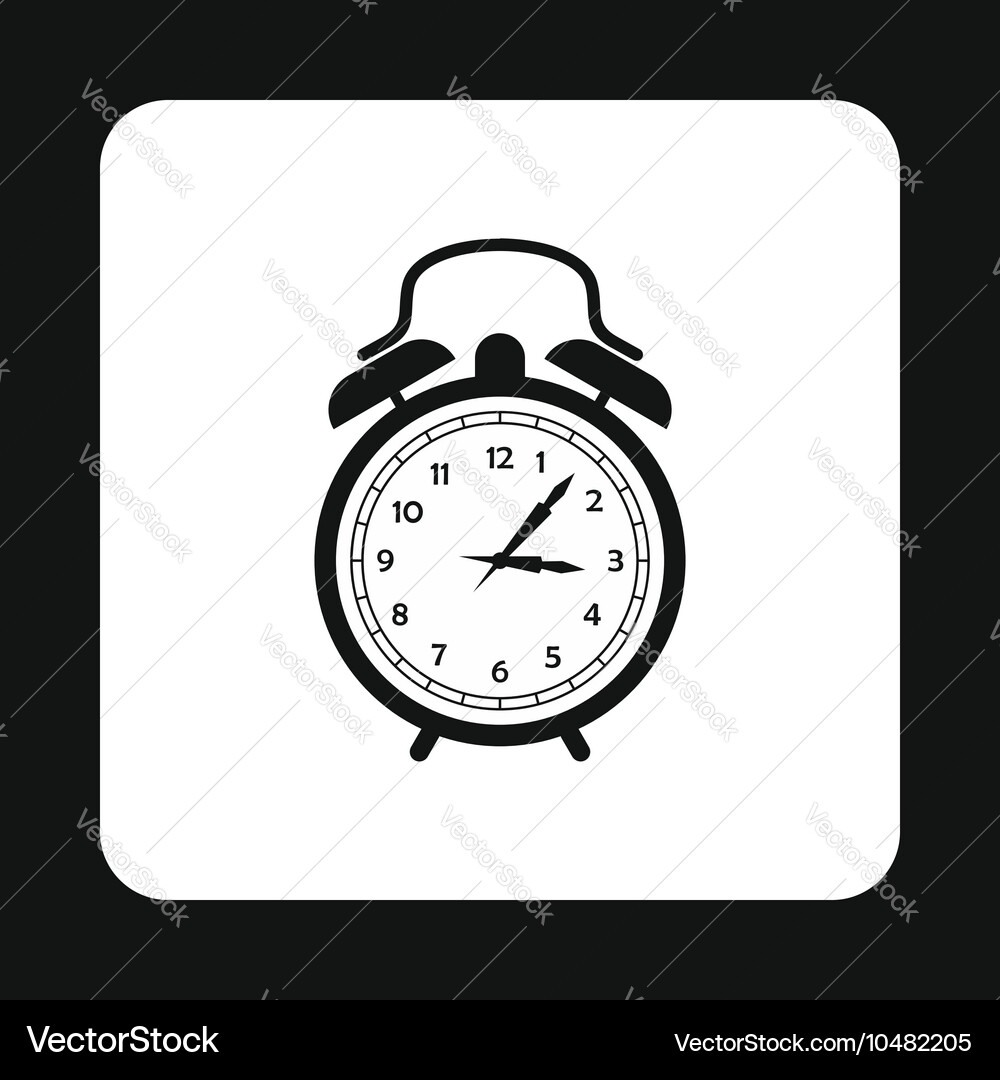 Alarm clock icon simple style Vector Image
