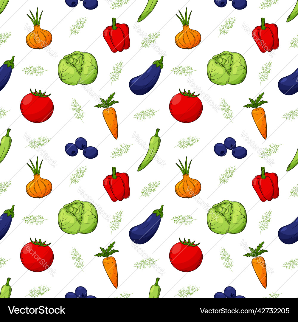 Bright summer seamless pattern with different Bright summer seamless pattern with different vector image