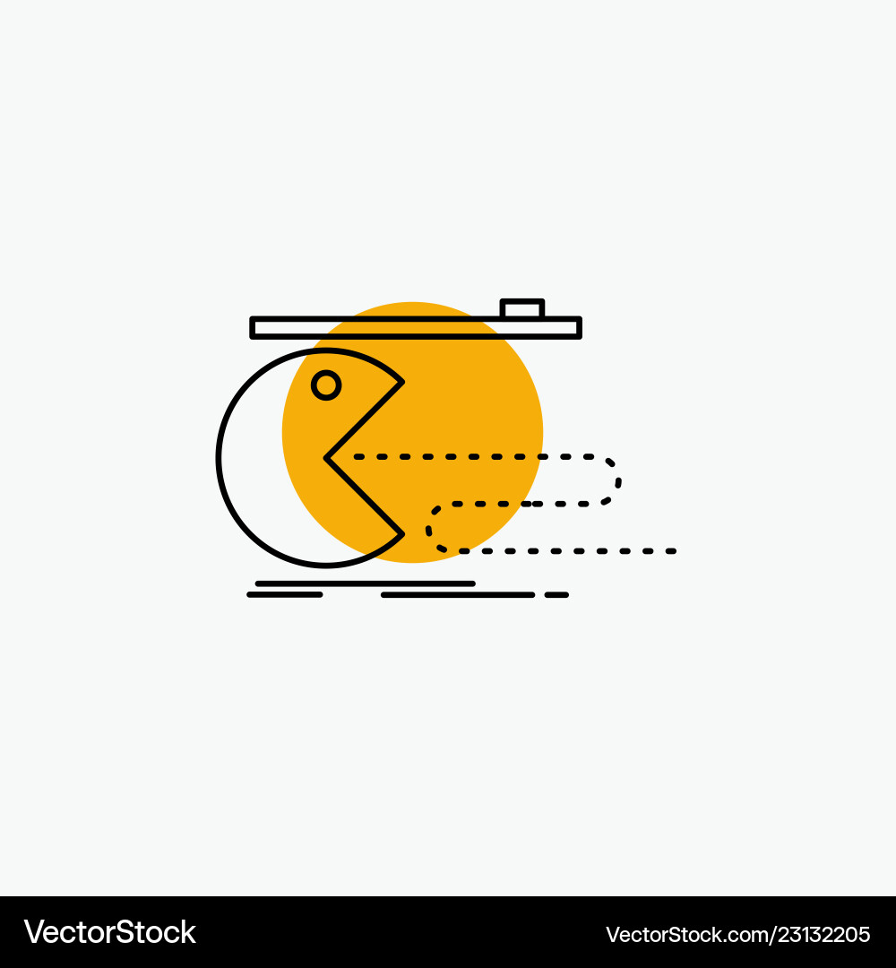 Character computer game gaming pacman line icon Character computer game gaming pacman line icon vector image
