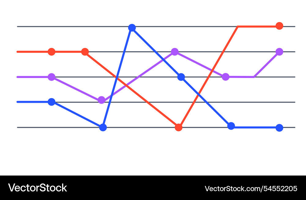 Colorful line graphs are representing key Colorful line graphs are representing key vector image