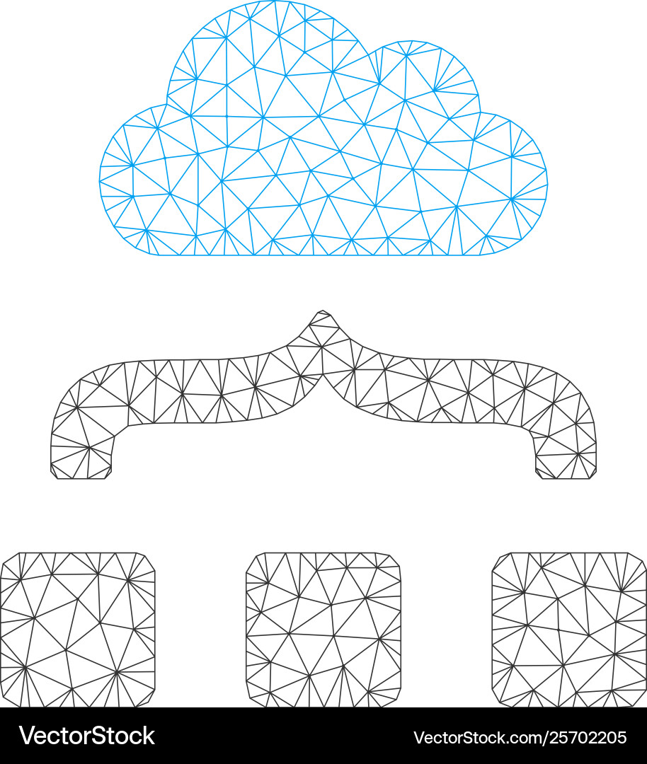 Combine cloud polygonal frame mesh Combine cloud polygonal frame mesh vector image