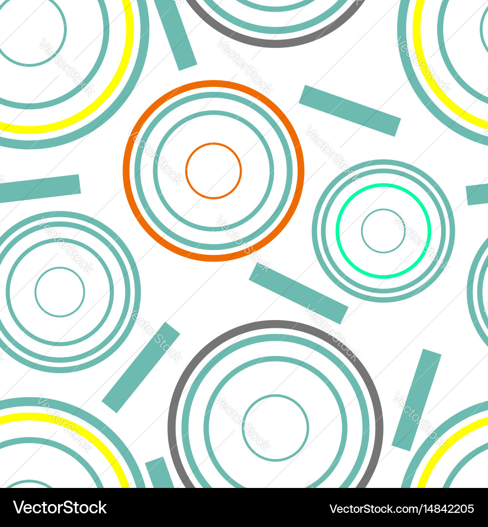 Concentric circles seamless pattern vector image